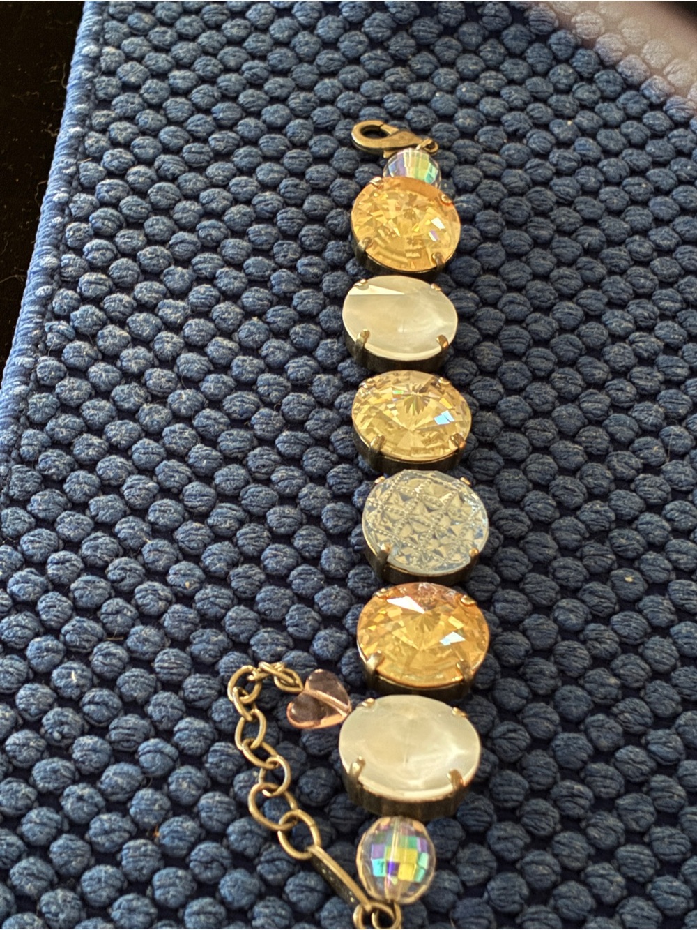 Sabika’s Antique Silver Swarovski Crystals green, blue, white, orange. Bracelet,